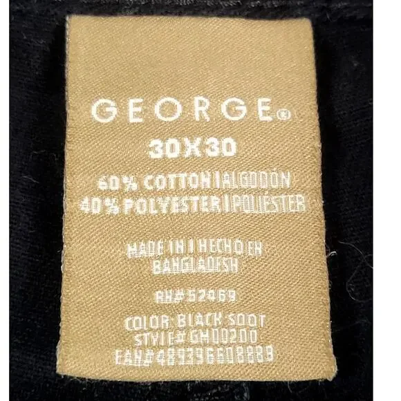 George‎ Boys Black Pants Size 30x30 - Picture 3 of 5
